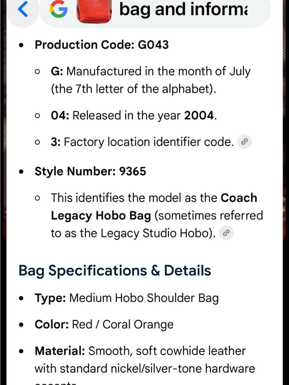 Coach Ergo Hobo Bag (Style #9566) - Picture 8 of 8